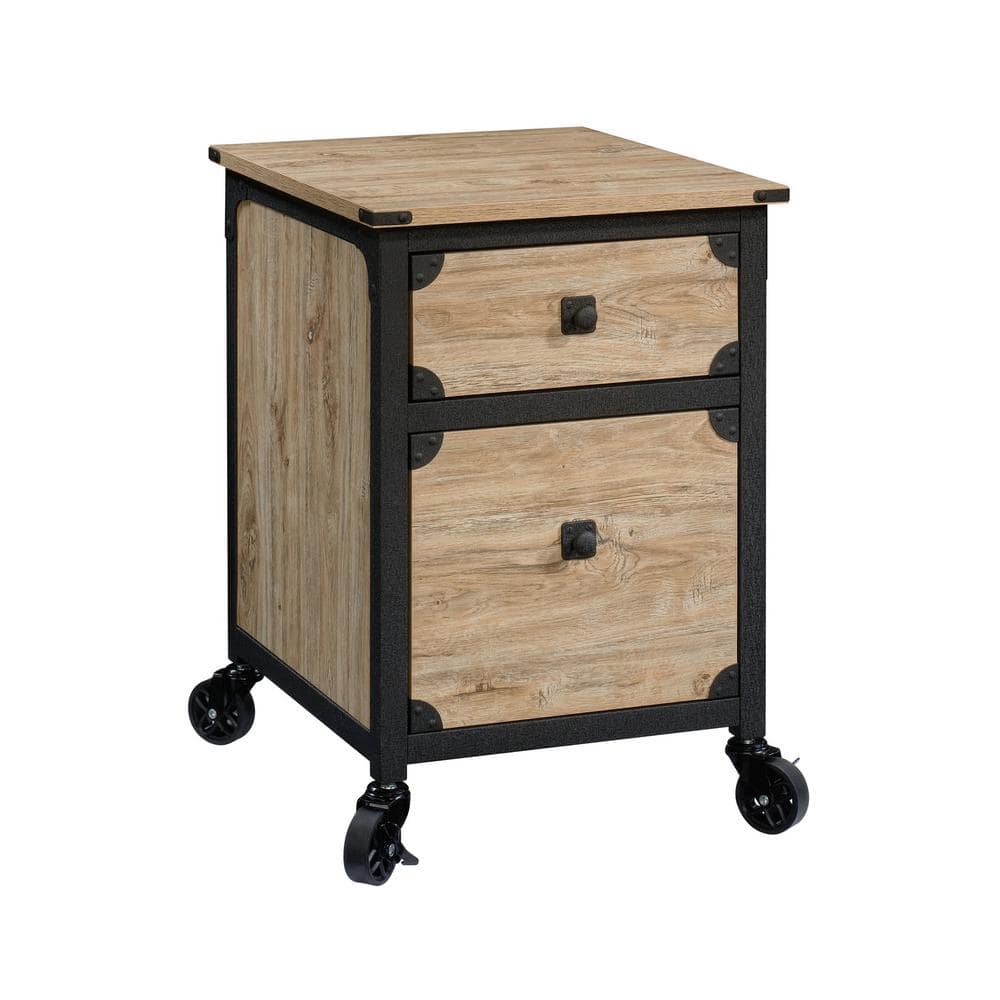 Steel River Milled Mesquite 2-Drawer Mobile File Cabinet with Metal Accents