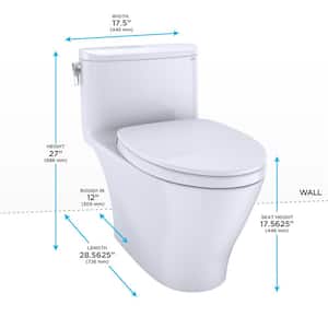 Nexus 1-Piece 1.28 GPF Single Flush Elongated Universal Height Toilet with CEFIONTECT in Cotton White