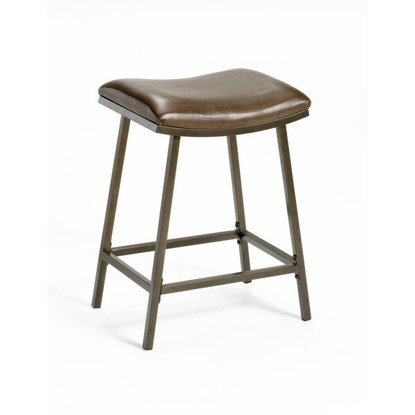 Hillsdale Furniture Saddle 24 in. - 30 in. Brown Copper Adjustable Stool