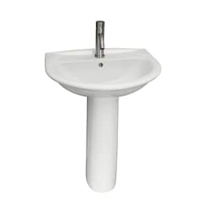 Karla 550 Pedestal Combo Bathroom Sink in White