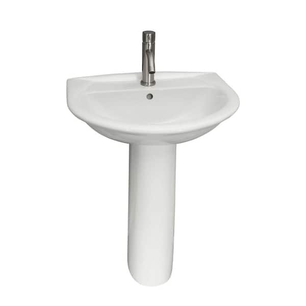 Barclay Products Karla 550 Pedestal Combo Bathroom Sink in White 3 ...