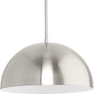Perimeter Collection 15-3/4 in. 1-Light Brushed Nickel Mid-Century Modern Pendant with metal Shade