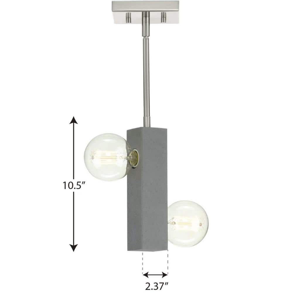 Mill Beam 10.5'' Brushed Nickel and Faux Concrete Mini-Pendant Light