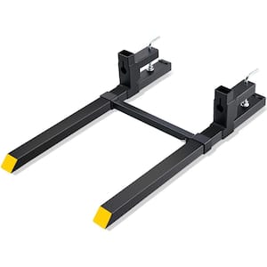 2000 lbs. Clamp on Pallet Forks 43 in. Total Length Tractor Bucket Forks with Adjustable Stabilizer bar