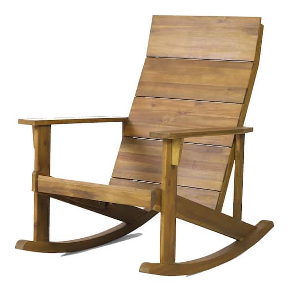Tidoin Outdoor Classic Natural Wood Rocking Adirondack Chair