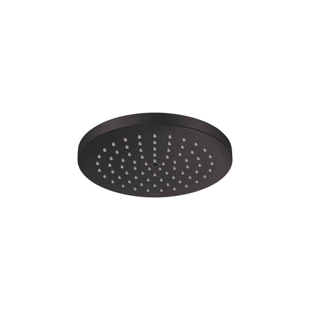 Raindance S 1-Spray Patterns 2.5 GPM 7 in. Fixed Shower Head in Matte Black -  Hansgrohe, 26928671