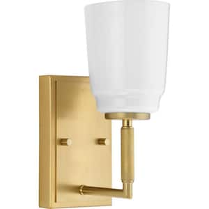 Spenser Collection 1-Light Brushed Gold Industrial Vanity Light