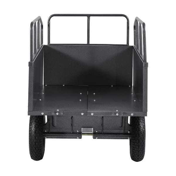 17 cu. ft. Garden Utility Trailer 600 lb. Capacity, Steel Dump Cart with 16 in. Tires, Tow-Behind