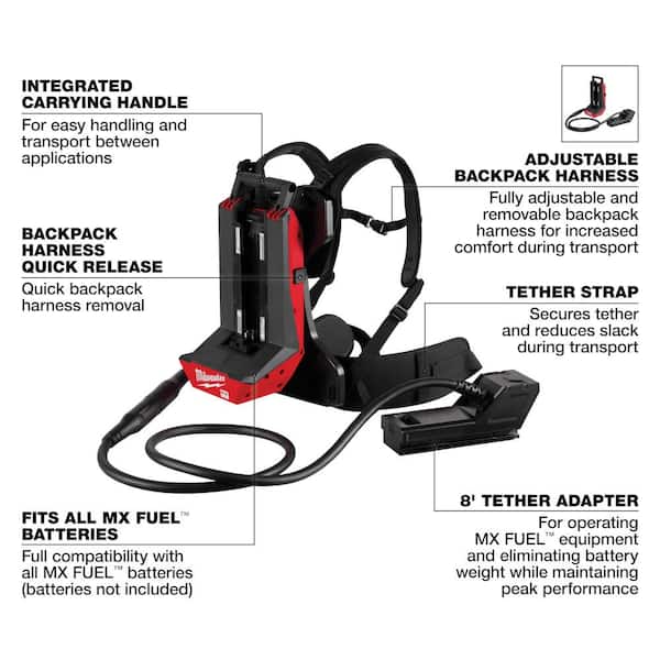 Milwaukee MX FUEL Portable Battery Extension Kit with Backpack