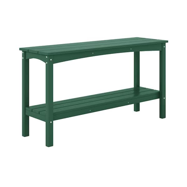 WESTIN OUTDOOR Laguna Outdoor Patio Bar Console Table with Storage Shelf Dark Green