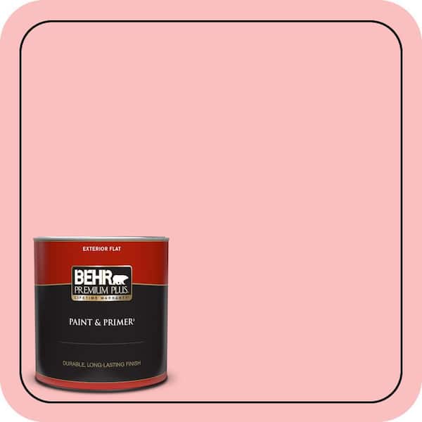 BEHR PREMIUM PLUS 1 qt. #140A-3 Carnation Bloom Flat Exterior Paint & Primer