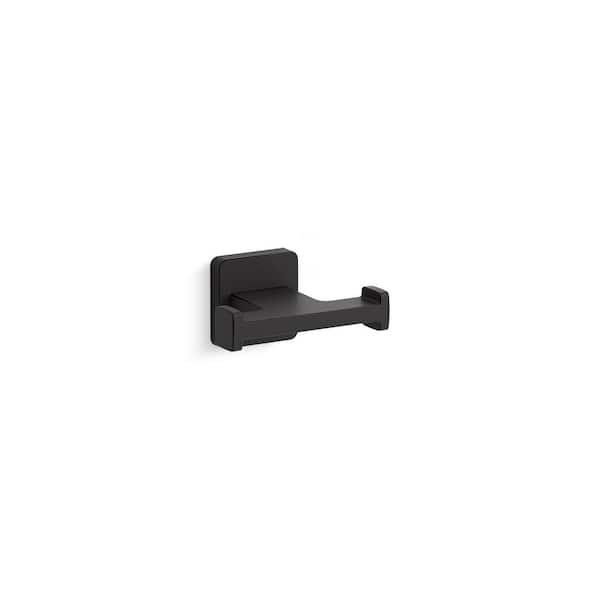 Mavera Wall Mounted J-Hook Robe Hook in Matte Black