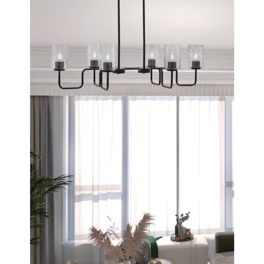 Emilea 6 Light 120V Chandelier in Jet Black with Clear Optic Crystal main image 1