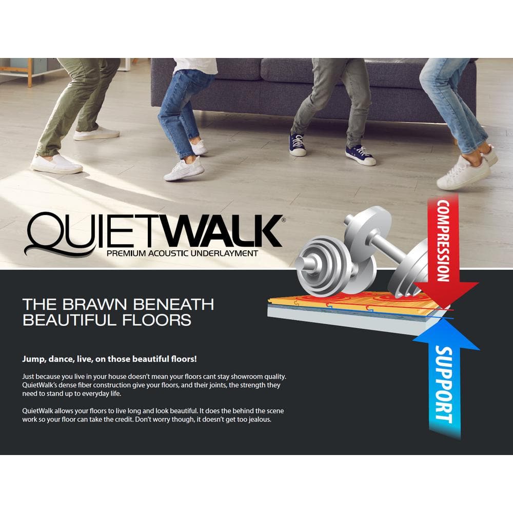 QuietWalk Plus Blue and Gray Felt Flooring Underlayment Roll