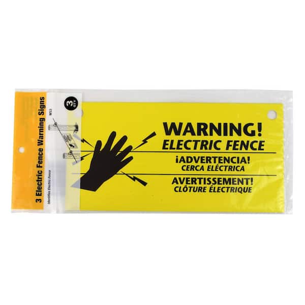 FREE SHIPPING 3Pcs Electric Fence Warning Signs UV PROTECTED For High Visibility 