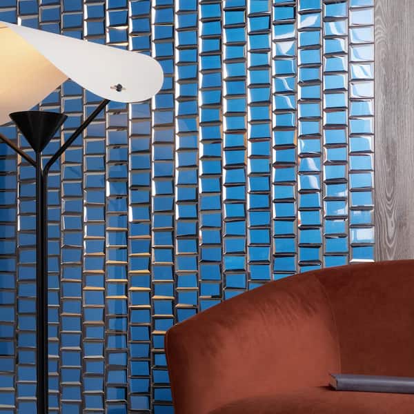 Aiga Glam Blue 10.82 in. x 11.81 in. Polished Glass Wall Tile (0.88 Sq. Ft./Each)