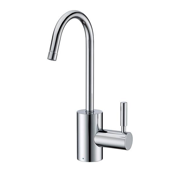 Whitehaus Collection Single Handle Cold Water Dispenser with Contemporary Spout in Polished Chrome