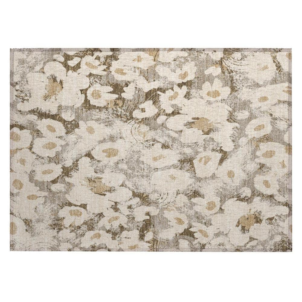 Khaki 2 ft. x 3 ft. Woven Floral Rectangle Indoor/Outdoor Area Rug price history on PriceWatchPro