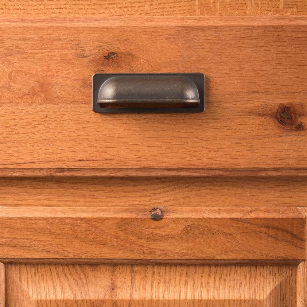 Windover Antique Bronze Cup Cabinet Pull with Mounting Hardware