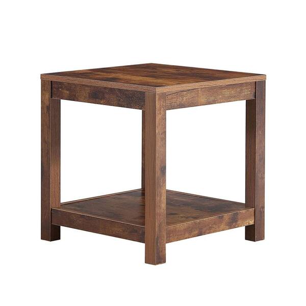 rustic brown side table