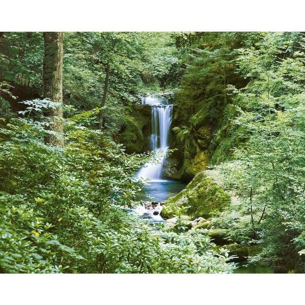 Ideal Decor 100 in. x 144 in. Waterfall in Spring Wall Mural