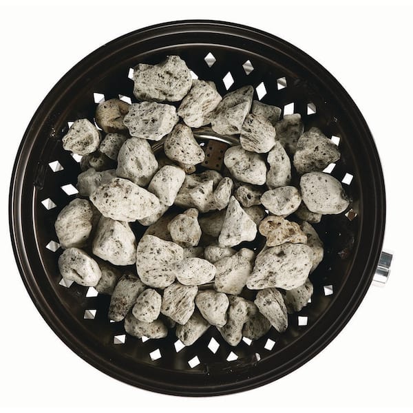 Portable 20 in. x 15.75 in. Round Steel Propane Gas Fire Pit with Twist-Lock and Carry Lid in Matterhorn Gray