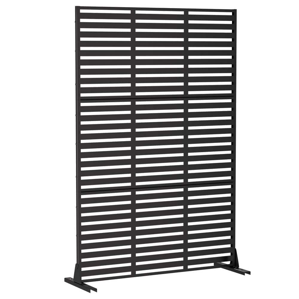 Outdoor Privacy Fence 47 in. L x 16 in. W x 72 in. H Black Galvanized Steel Garden Privacy Screen price history on PriceWatchPro
