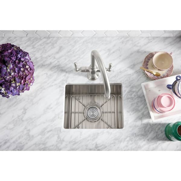 Vault Dual-Mount Stainless Steel 15 in. 2-Hole Single Bowl Bar Sink