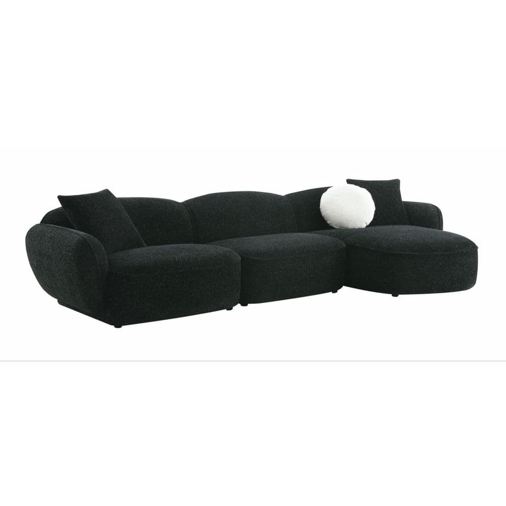 Cosmos 127 in. 3-piece Chenille Sectional Sofa in. Black & White Shimmer price history on PriceWatchPro