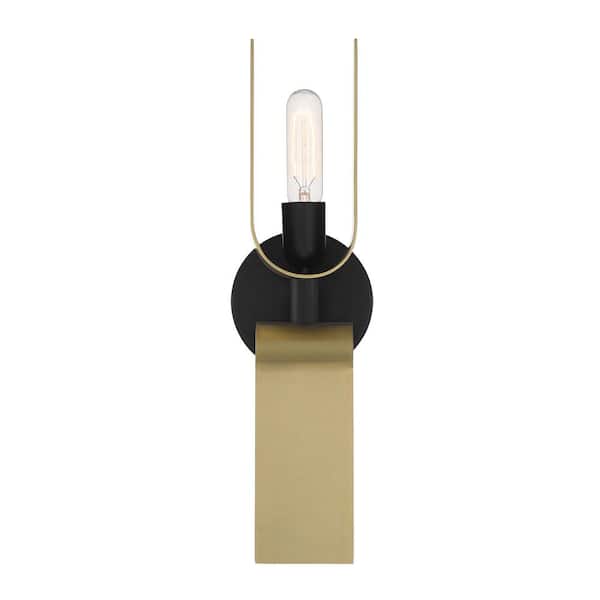 Designers Fountain - U Turn 18 in. Matte Black Wall Sconce