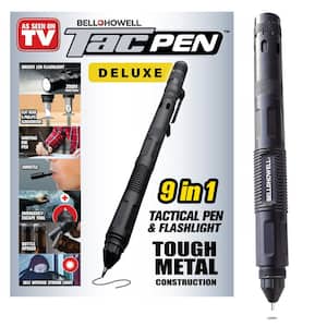 Tac Pen Deluxe, 9-in-1 Aluminum Tactical Pen and Flashlight with Brighter LED