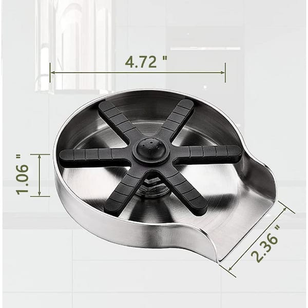 Amucolo 4 in. Kitchen Sink Glass Rinsing Device Kitchen Sink Accessories in Stainless Steel