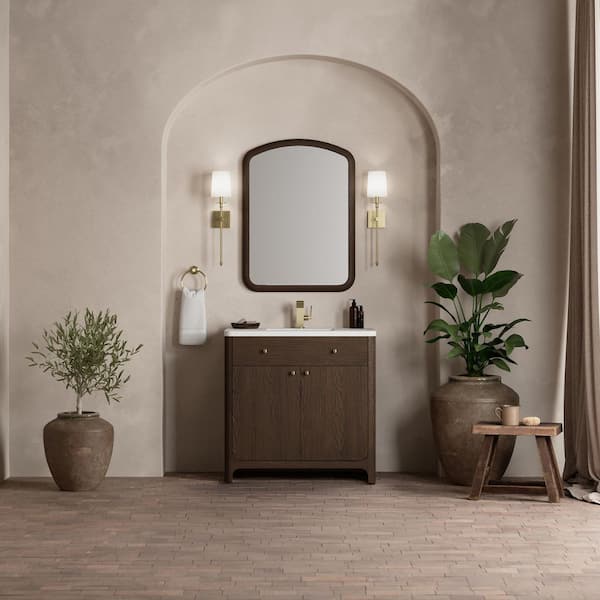 Gracyn 36.0 in. W x 21.5 in. D x 35.88 in. H Single Bath Vanity in Sable with White Zeus Silestone Quartz Top