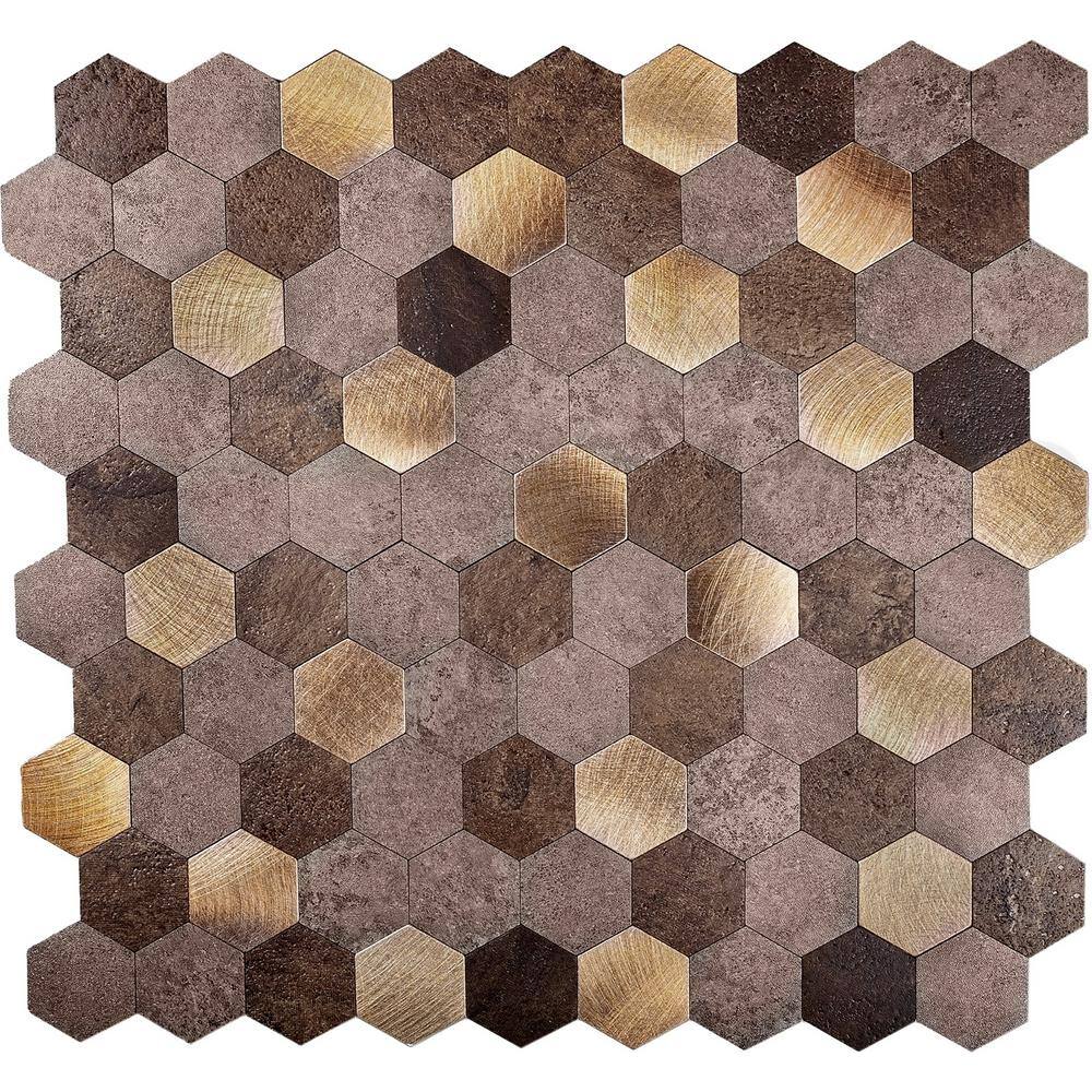Hexagon Gold Beige 4 in x 5 in Honed Metal Peel and Stick Tile Sample price history on PriceWatchPro