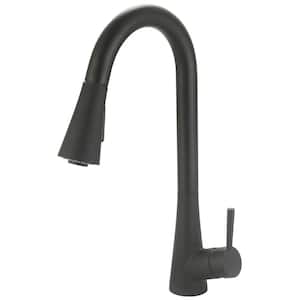 i2 Single Handle Pull-Down Sprayer Kitchen Faucet with Bell Shaped Sprayer in Matte Black