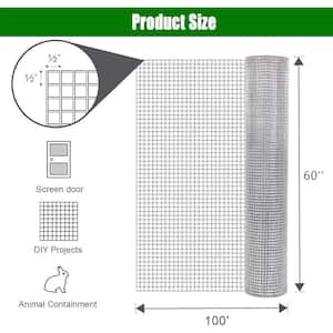 1/2 in. x 5 ft. x 100 ft. Hardware Cloth 19-Gauge metal Wire Mesh Fence Chicken and Rabbit Cage Garden and Plant Support
