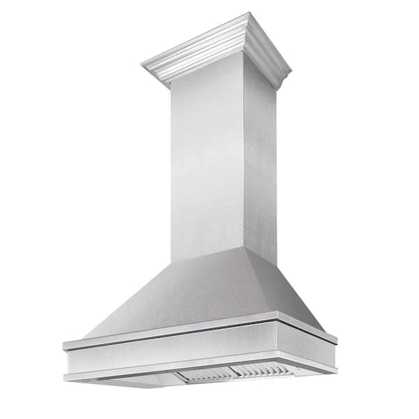 36 in. Designer Series Ducted Wall Mount Range Hood in Satin Stainless Steel