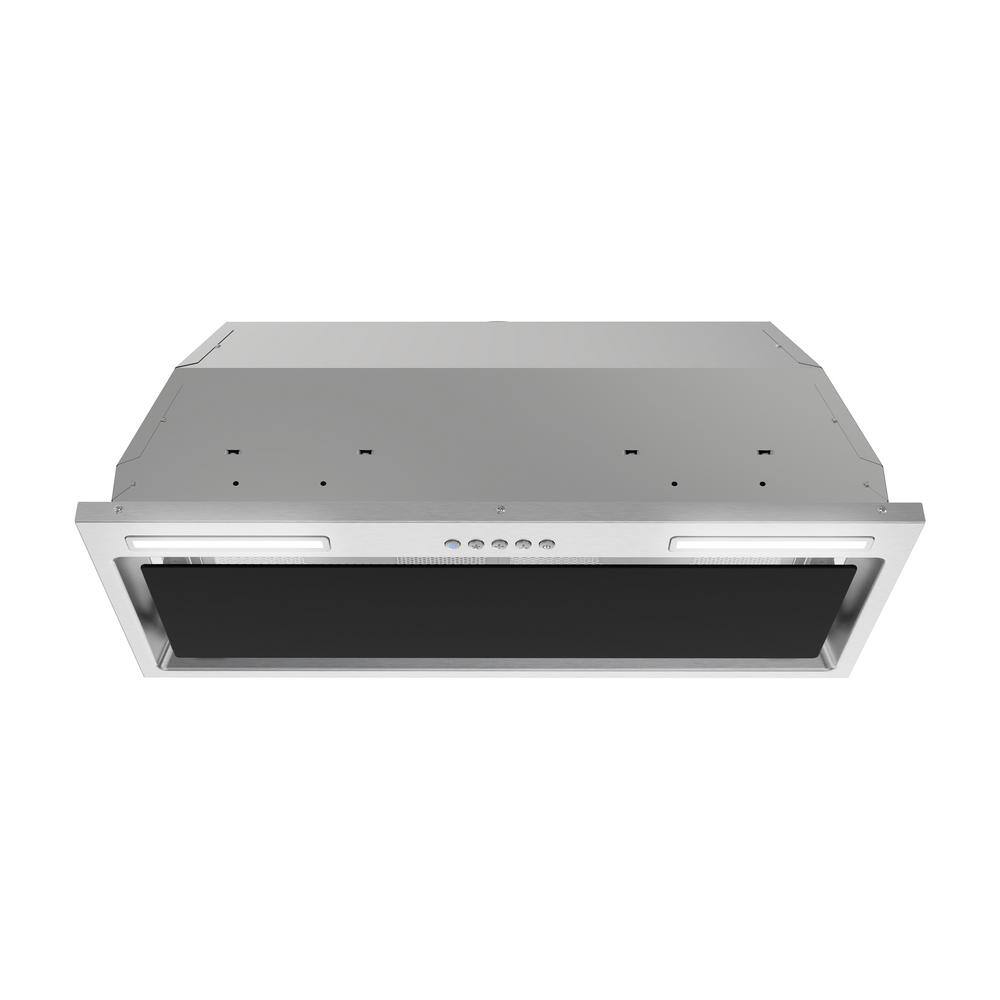 28 in. Buccheri Ducted Insert Range Hood in Brushed Stainless Steel, Mesh Filters, Electronic Button Control, LED Lights