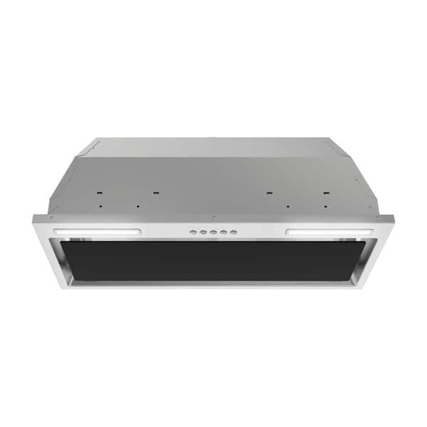 28 in. Buccheri Ducted Insert Range Hood in Brushed Stainless Steel, Mesh Filters, Electronic Button Control, LED Lights