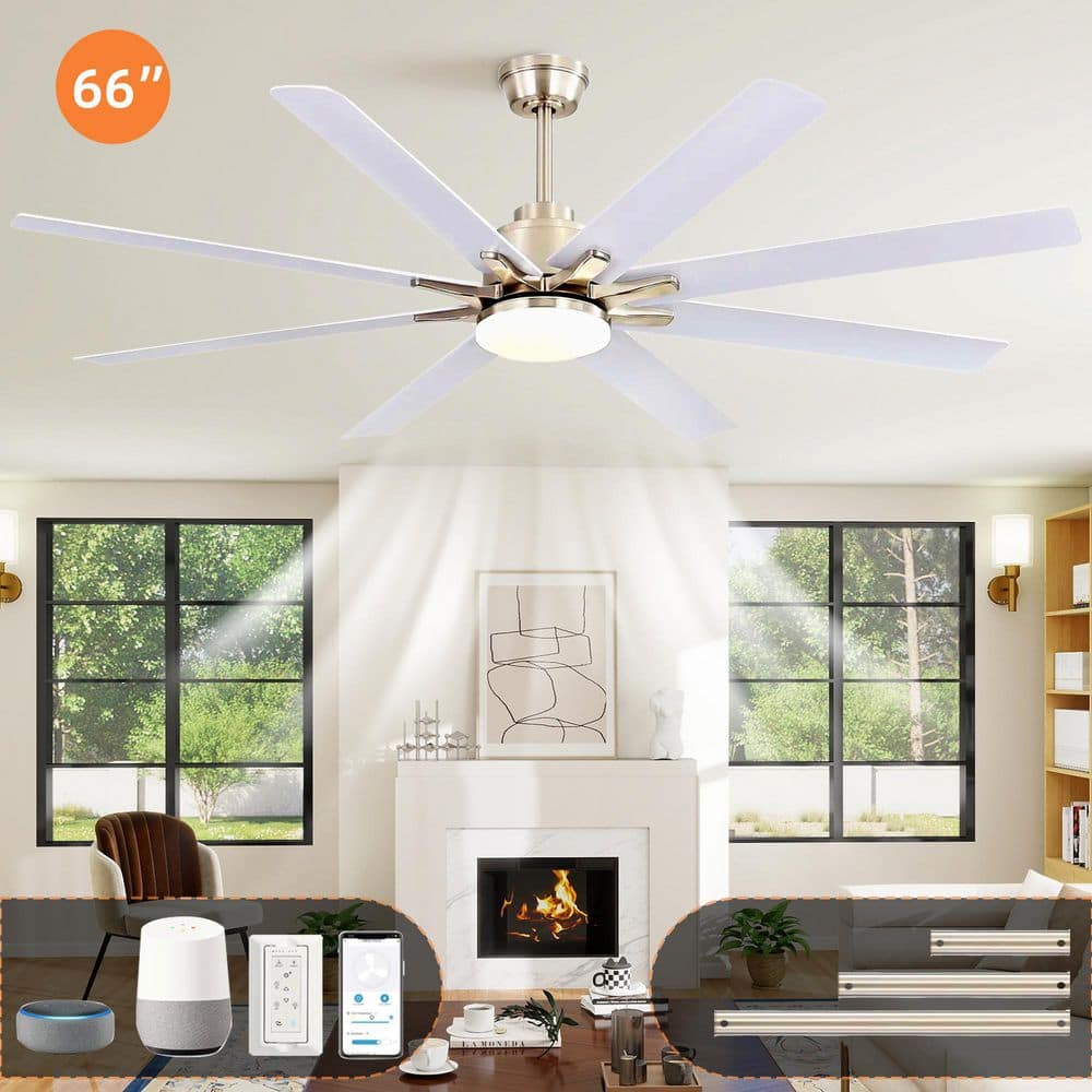 66 in. Modern Ceiling Fan With Dimmable Led Light 8 ABS Blades Remote Control Reversible DC Motor For Home Office price history on PriceWatchPro