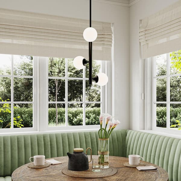 Progress Lighting Avec 13.375 in. 3-Light Matte Black Contemporary Pendant Light