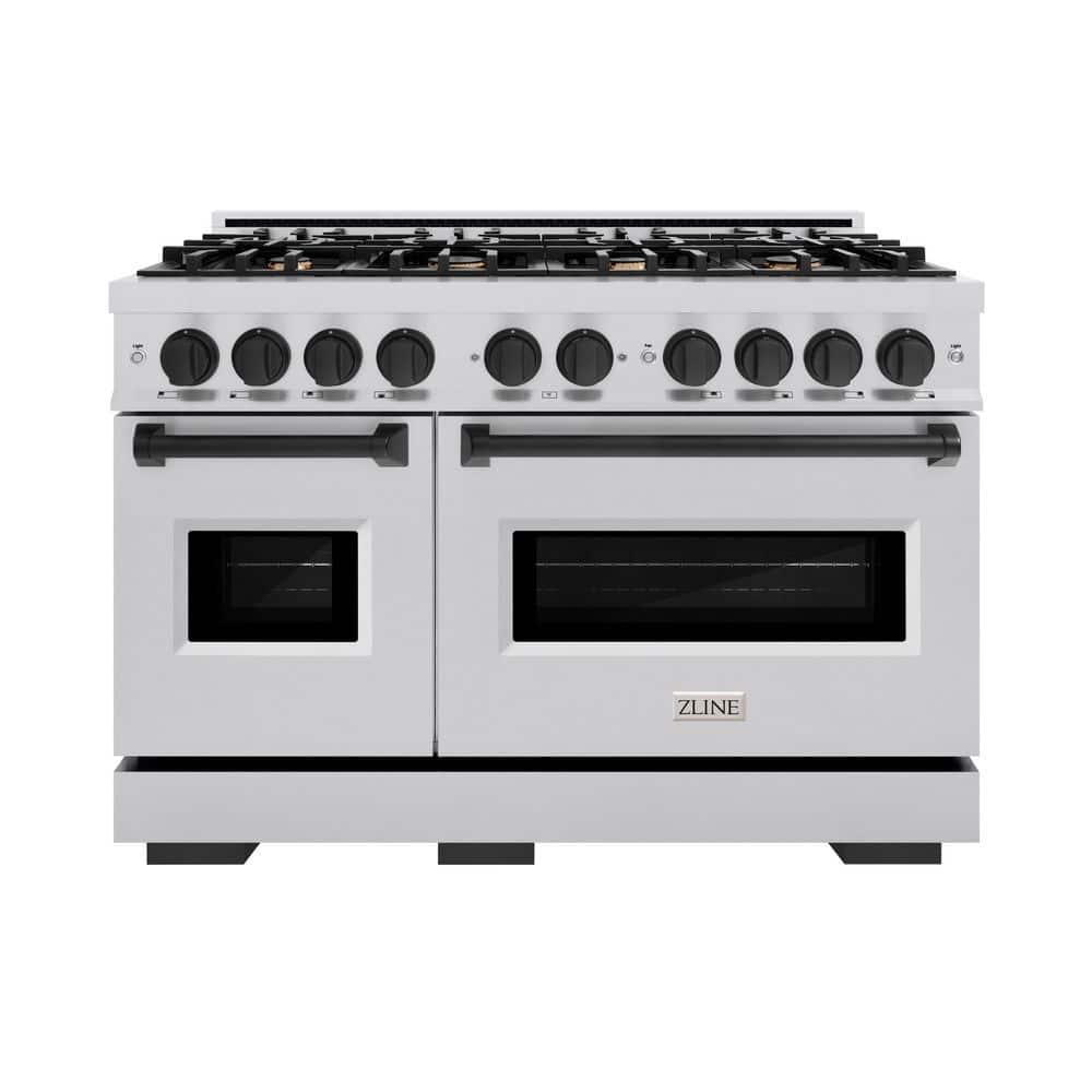 Classic 48 in. 8-Burner Gas Range with Double Oven in Stainless Steel and Matte Black price history on PriceWatchPro