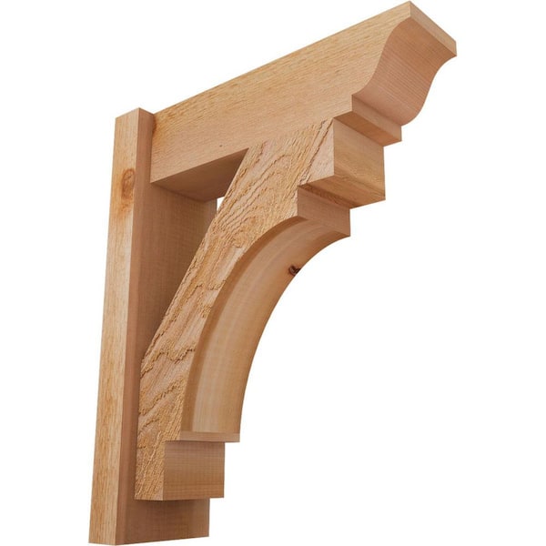 Ekena Millwork 6 in. x 22 in. x 18 in. Western Red Cedar Merced Traditional Rough Sawn Outlooker