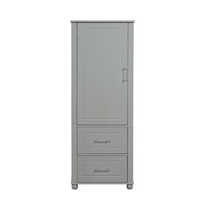 23 in. W x 15.9 in. D x 61.4 in. H Bathroom Storage Cabinet with 2-Drawers and Adjustable Shelf, Gray