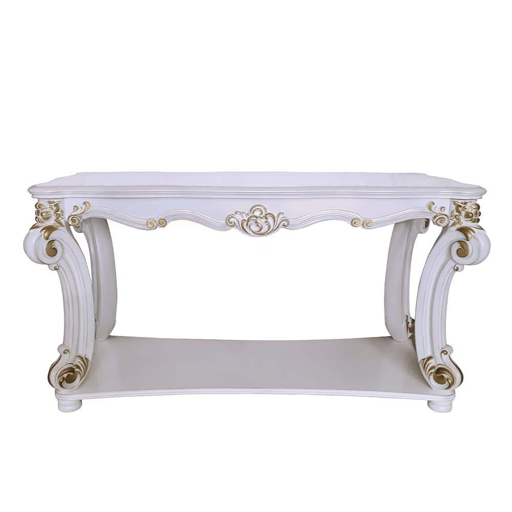 Acme Furniture Vendome 58 in. Antique Pearl Finish Rectangle Wood Console Table with