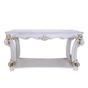 Vendome 58 in. Antique Pearl Finish Rectangle Wood Console Table with