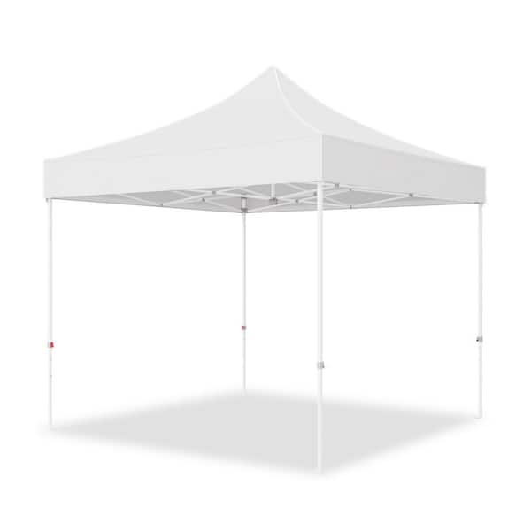 10 ft. x 10 ft. Instant Pop-Up Canopy Tent Outdoor Portable Easy Set-up Water-Resistant with Storage Bag White