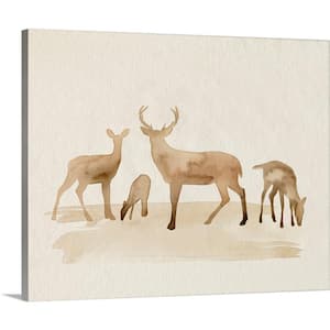 "Whitetail Herd I" by Grace Popp 1-Piece Museum Grade Giclee Unframed Animal Art Print 11 in. x 14 in.