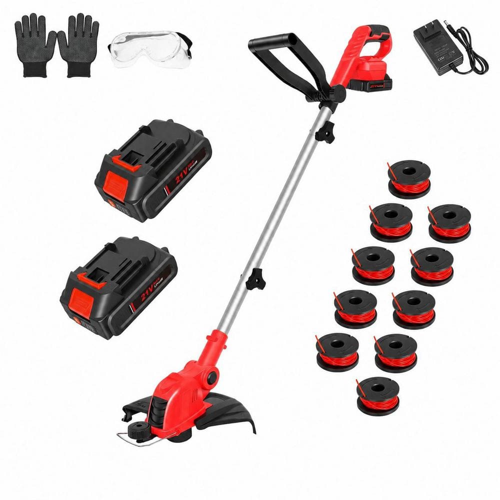 49.21 in. 21V Cordless 12 in. Edger, Electric 2-in-1 String Trimmer with Auto Line Feed and 9500RPM Motor for Lawn Care price history on PriceWatchPro