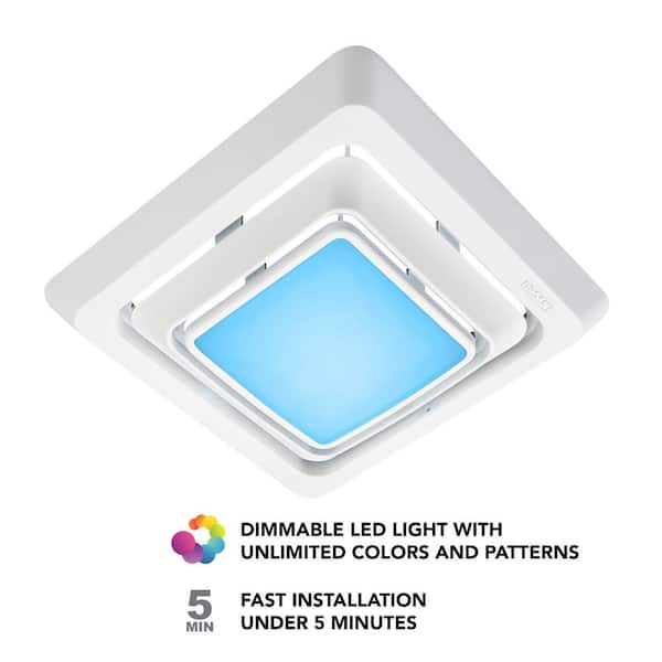 Broan Nutone Chromacomfort Quick Install Bathroom Exhaust Fan Upgrade Cover W Customizable Multi Color Leds Smart Phone App Fg600rgbs - How To Install A Broan Bathroom Fan Cover